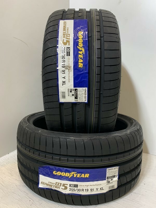 【送料無料】未使用夏タイヤ2本セット 255/30R19 91Y XL(SGY168-22)GOODYEAR EAGLE F1 ASYMMETRIC 5 255/30/19 20年～21年