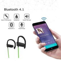 【在庫処分・ブラック】Ｈbq q12 Bluetoothイヤホン ipx7 Sweatproof v4 . 1 ベースステレオイヤホン ジグザグEarhook_画像2