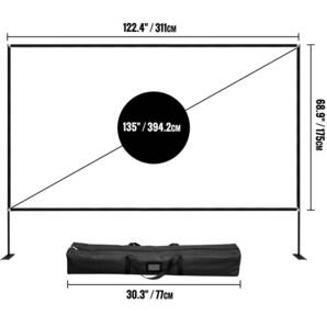 プロジェクタースクリーン 135インチ 大画面 大型 床置き 自立式 16:9 投射スクリーン 視野角160° 持ち運び 屋内屋外兼用 折り畳み式の画像8