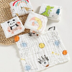  new goods *2 pieces set for children towel hand towel cotton 100% 6 -ply gauze hand .. handkerchie baby Kids 25*25cm child care . kindergarten birth .....