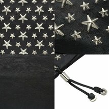 ★D2426 ジミーチュウ スタースタッズ ZENA レザー クラッチバッグ ブラック×シルバー金具 JIMMY CHOO メンズ レディース★_画像5