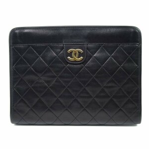 ★D2399 良好 シャネル マトラッセ ラムスキン ココマーク クラッチ・セカンドバッグ ブラック CHANEL ヴィンテージ レディース★