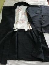 羽織 背紋付 黒 和服 昭和 着物　_画像1
