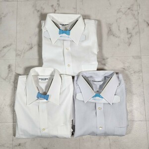 Y4 HANAE MORI ハナエモリ メンズ Yシャツ 長袖 3枚セット M ホワイト（白）オフィス ビジネス スーツ 