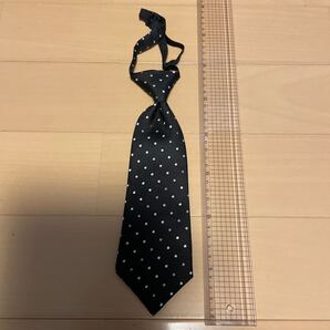 送料無料 子供用ワンタッチネクタイ③ 黒ブラック水玉ドット柄 送料込み
