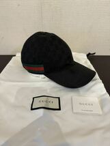 GUCCI グッチ GGキャンバス ベースボールキャップ ブラック L 59_画像1