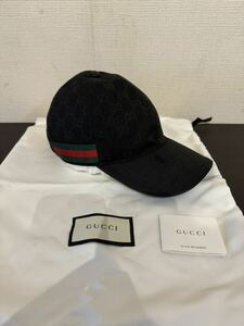 GUCCI グッチ GGキャンバス ベースボールキャップ ブラック L 59