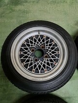 トヨタ　コロナマークⅡより取り外し　メッシュホイール　14インチ　114.3　スーパーシルエット製？　現状エア漏れ無し　実動車外し　旧車_画像5