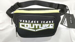 VERSACE JEANS COUTURE ヴェルサーチジーンズクチュール ボディバッグ ブラック ※ご購入から発送まで7～9日お時間をいただいております