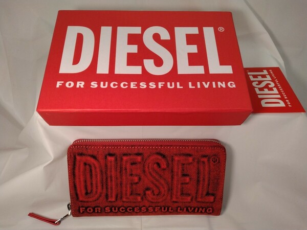 DIESEL ディーゼル 長財布 デニム レッド ユニセックス