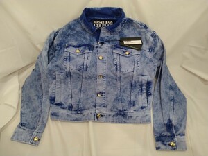 【最終セール中】 VERSACE JEANS COUTURE ヴェルサーチジーンズクチュール デニムジャケット Gジャン ブルー Mサイズ