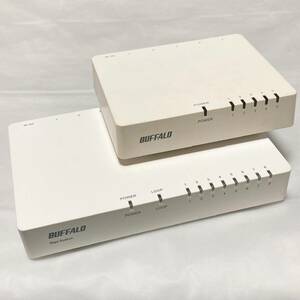 BUFFALO ハブ 2点セット「LSW-4-TX-5PL/WH」「LSW5-GT-8EPL/WH」(バッファロー,スイッチングハブ,ネット,LAN,ジャンク,パーツ,Intel)