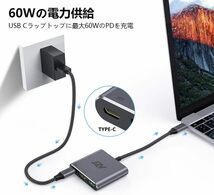 USB C to HDMIアダプター JZVデジタルAVマルチポートアダプター USB-C充電ポート MacBook Pro MacBook Air 2020に対応 （グレー）_画像5