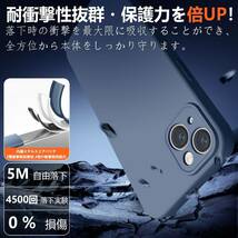 iPhone15 Plus 用 ケース シリコンスマホケース 耐衝撃 衝撃吸収 レンズ保護 傷つけ防止 指紋防止 全面保護 バンパー(ネイビー ブルー)_画像2
