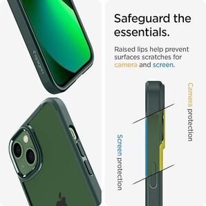 Spigen iPhone13 ケース クリア TPU バンパーケース ACS04562 (ミッドナイト・グリーン)の画像5