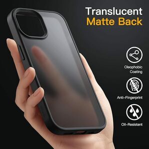 JEDirect マットケース iPhone 13 6.1インチ つや消しの半透明の背面電話カバー 指紋防止 (ブラック)の画像6