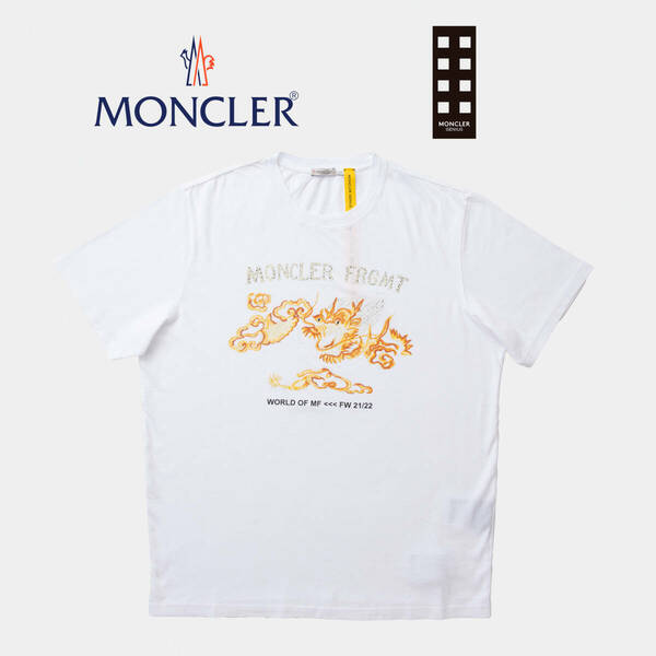 　◆新品◆モンクレール ジーニアス【Moncler Genius】MAGLIA T-shirt ロンT Fragment 藤原ヒロシ ホワイト 龍 ドラゴンサイズ：L 8C00006