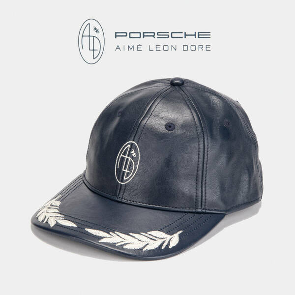 ◆新品◆Aim Leon Dore x Porsche Leather Racing Hat Cap エメレオンドレ ポルシェ コラボ 野球帽 皮