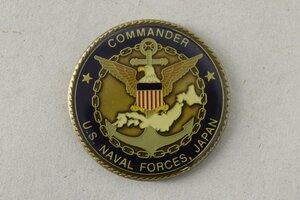 アメリカ海軍 COMMANDER U.S. NAVAL FORCES JAPAN 直径5cm 重さ58g チャレンジコイン 3-C090/1/60P