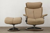 EKORNES エコーネス Magic マジック ストレスレスチェア シグニチャー Mサイズ 皮革 オットマン付 3-C104/1/A1D1_画像2