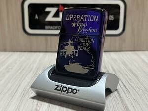 大量出品中!!【希少】未使用 2003年製 Zippo 'OPERATION Iraqi Freedom' 限定 アメリカ軍 イラク戦争 玉虫色 ジッポー 喫煙具 ライター