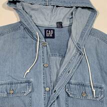 8392 OLD GAP フード付き デニムシャツ 90s ライトアウター XL_画像7