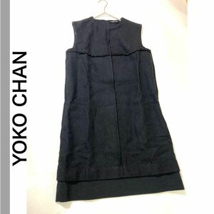ヨーコチャン サイズ38 ウール裾切替ワンピース YOKO CHAN ブラック