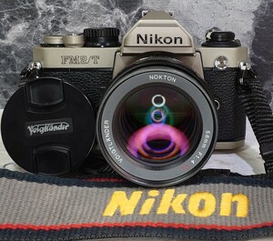 【終活整理コレクション】 Nikon NEW FM2/T 美品＋Ai-s コシナ フォクトレンダー NOKTON 58mm f1.4 SL 大口径単焦点 各動作良好 露出計OK