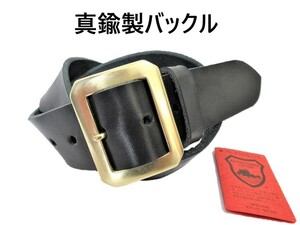 真鍮製バックル　栃木レザーベルト　黒　４０mm幅　本革　日本製　牛革メンズベルト