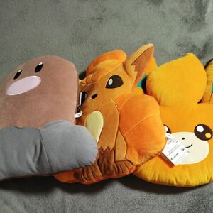 ポケットモンスター パモ ロコン ディグダ ぬいぐるみクッション