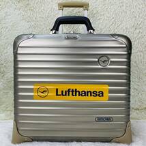 【美品】RIMOWA リモワ Private-Jet プライベートジェット Lufthansa ルフトハンザ 28L 機内持ち込み TSAロック 2輪 ゴールド アルミニウム_画像2