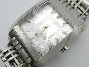 1円■ジャンク■ バーバリー BU1567 シルバー クオーツ ユニセックス 腕時計 K11607
