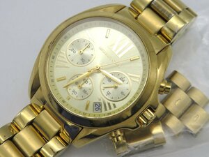 1円◆稼働◆ マイケルコース ゴールド クオーツ メンズ 腕時計 コマ３ L43607