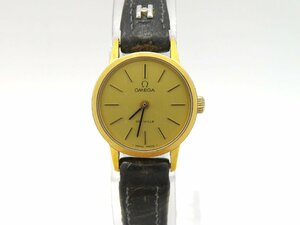 1円◆稼働◆ オメガ デヴィル ゴールド 手巻き レディース 腕時計 K34103