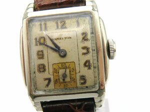 1円◆稼働◆ ハミルトン クリーム 手巻き レディース 腕時計 K32601