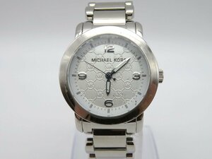 1円◆稼働◆ マイケルコース MK-3157 白 クオーツ ユニセックス 腕時計 K32106