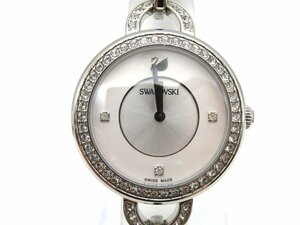 1円■ジャンク■ スワロフスキー シルバー クオーツ ユニセックス 腕時計 K57005