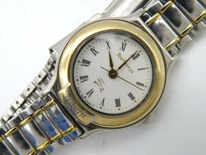 1円■ジャンク■ バーバリー ホワイト クオーツ レディース 腕時計 K77007