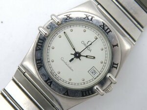 1円◆稼働◆ オメガ コンステレーション ホワイト クオーツ レディース 腕時計 N469