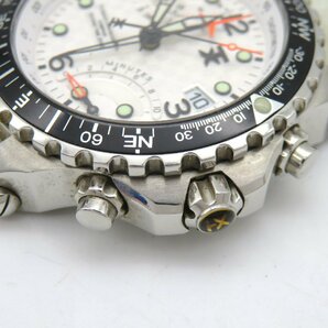 1円◆稼働◆ テクノラグジュアリー T34253 ホワイト クオーツ メンズ 腕時計 K67203の画像2