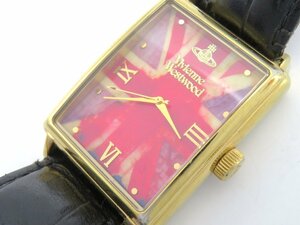 1円◆稼働◆ ヴィヴィアンウエストウッド ユニオンジャック クオーツ ユニセックス 腕時計 K73701
