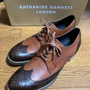 KATHARINE HAMNETT 切り替えウイングチップレザーシューズ