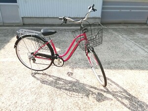 【引き取り歓迎】27インチ自転車　6段変速　RIAGE　赤・レッド　通学用・通勤　美品　現状品　(新潟県・県央エリア)　発送:西濃運輸