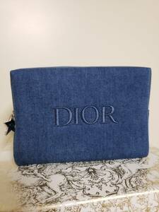 新品★DIOR ディオール オリジナル ポーチ♪デニム♪ロゴ入り♪ノベルティ★非売品