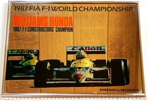 WILLIAMS HONDA / 1987 FIFA F-1 WORLD CHAMPIONSHIP / 鏡のグラフィックパネル 37cm×26cm