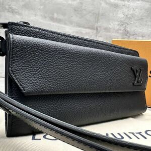 1円■極美品/RFID搭載■ ルイヴィトン LOUIS VUITTON メンズ 長財布 ジッピードラゴンヌ アエログラム グレインレザー ビジネス 黒 現行品