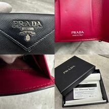 1円■まとめ売り 8点セット■ プラダ PRADA 折り財布 サフィアーノレザー 金ロゴ ウォレット 長財布 カードケース _画像5