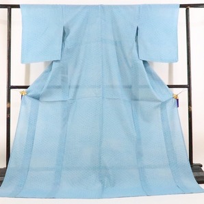 ゆめsaku2 美品 絹紅梅 夏着物 高級浴衣“どこか幾何学的な魔法がかかる夏空”小紋 1613の画像3