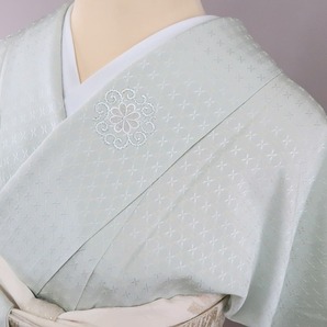 ゆめsaku2 美品 単衣 刺繍 着物 正絹“第一印象をガラリと変える洒落たおもてなし”お召 3218の画像6