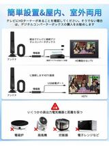 室内アンテナ Zeelec テレビアンテナ 450KM 受信範囲 4K アンテナ 地デジアンテナ 360度全方位受信 信号ブースター 高性能 高感度 ブラック_画像6